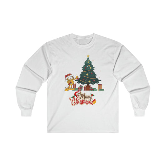 OMNI™ Garfield Christmas Themed Unisex Ultra Cotton Long Sleeve T-Shirt