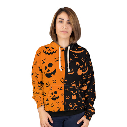 OMNI™ Orange and Black Jack O'Lantern Grin Unisex Pullover Hoodie