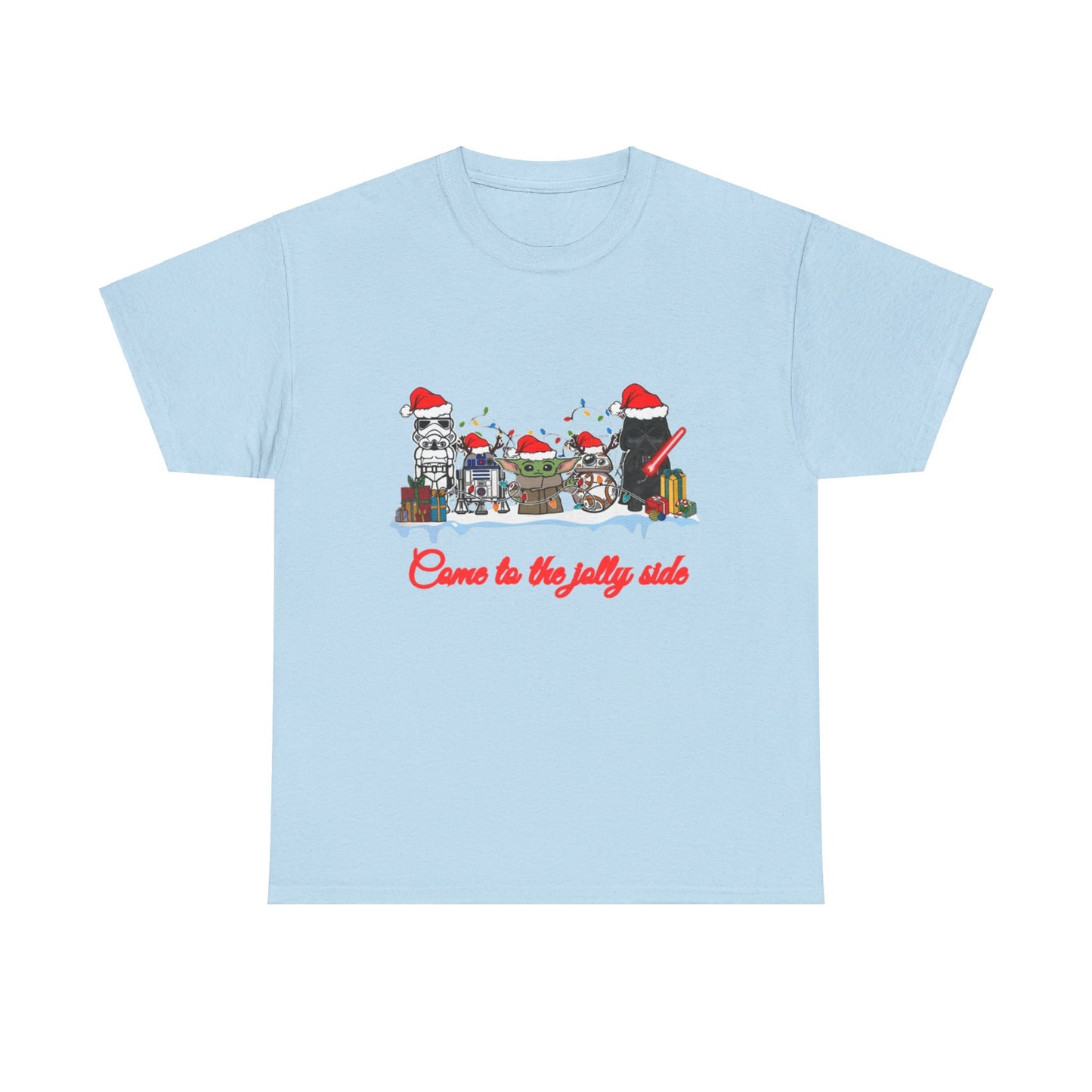 OMNI™ Star Wars Cartoon (Come To The Jolly Side) Christmas Themed Unisex Heavy Cotton T-Shirt