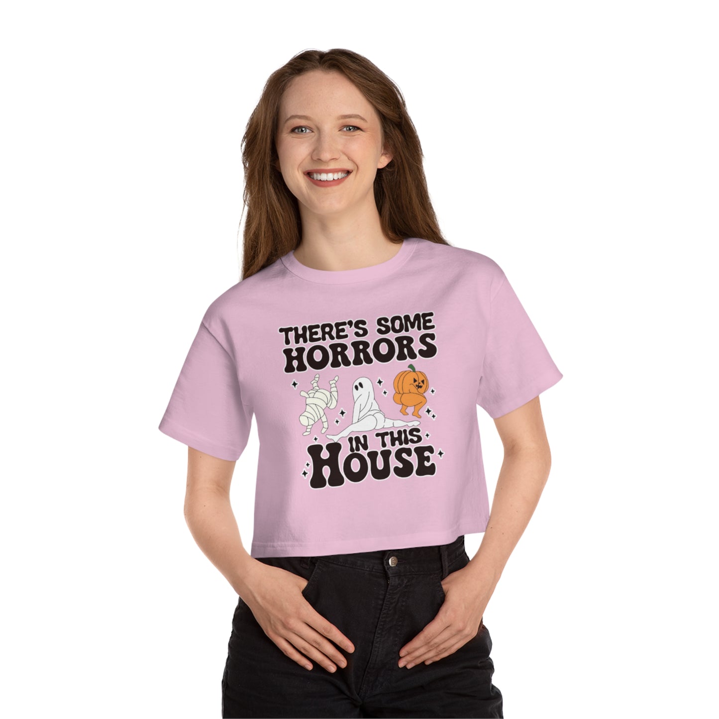 OMNI™ There's Some Horrors In This House Halloween Champion Women's Heritage Cropped T-Shirt