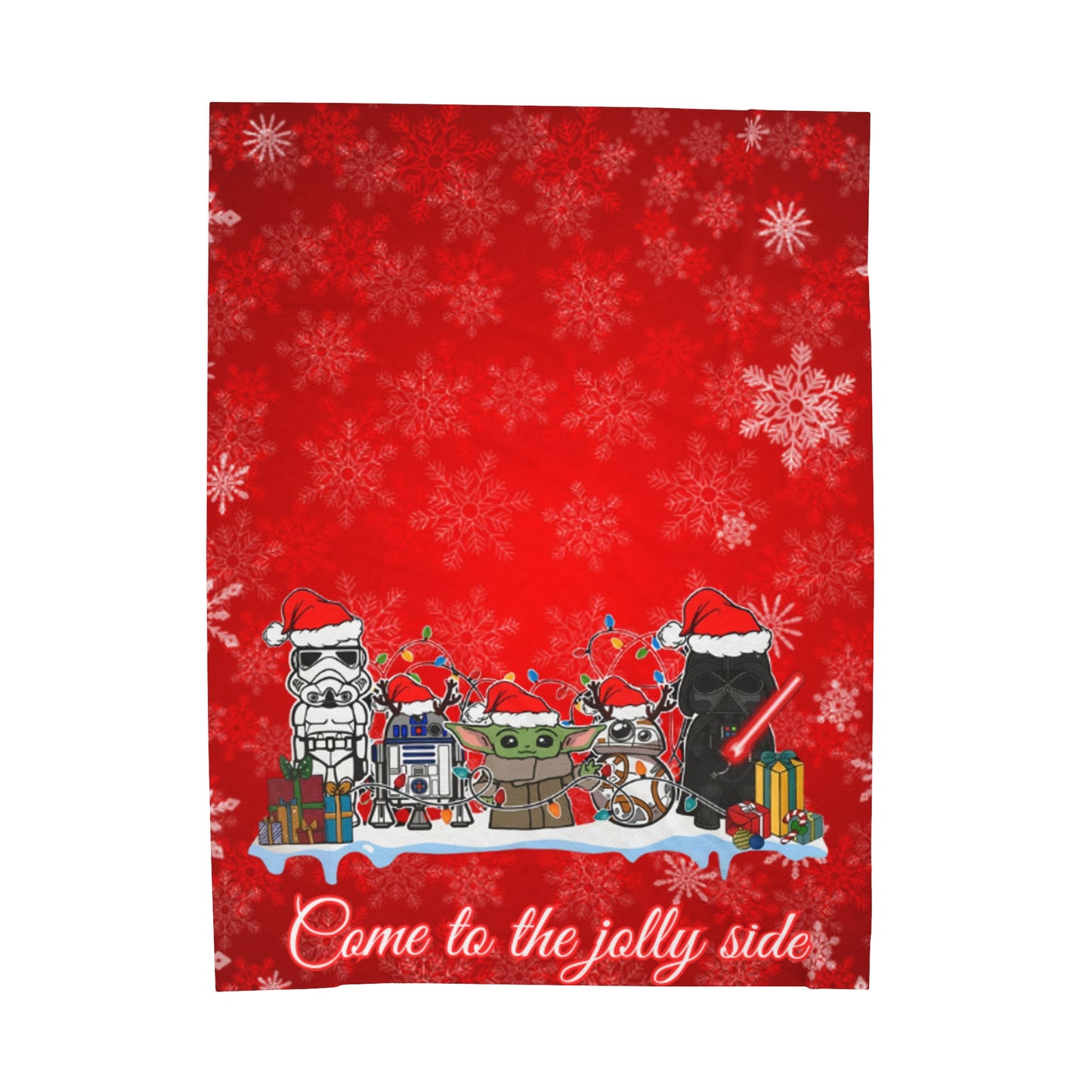 OMNI™ Star Wars Cartoon (Come To The Jolly Side) Christmas Themed Velveteen Plush Blanket