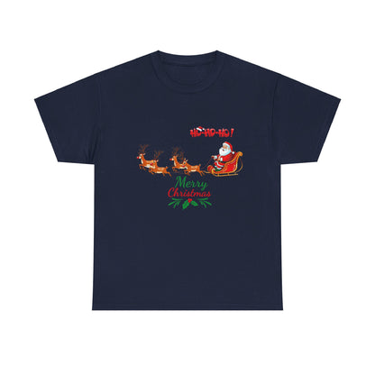 OMNI™ Santa and His Reindeer (Merry Christmas) Unisex Heavy Cotton T-Shirt