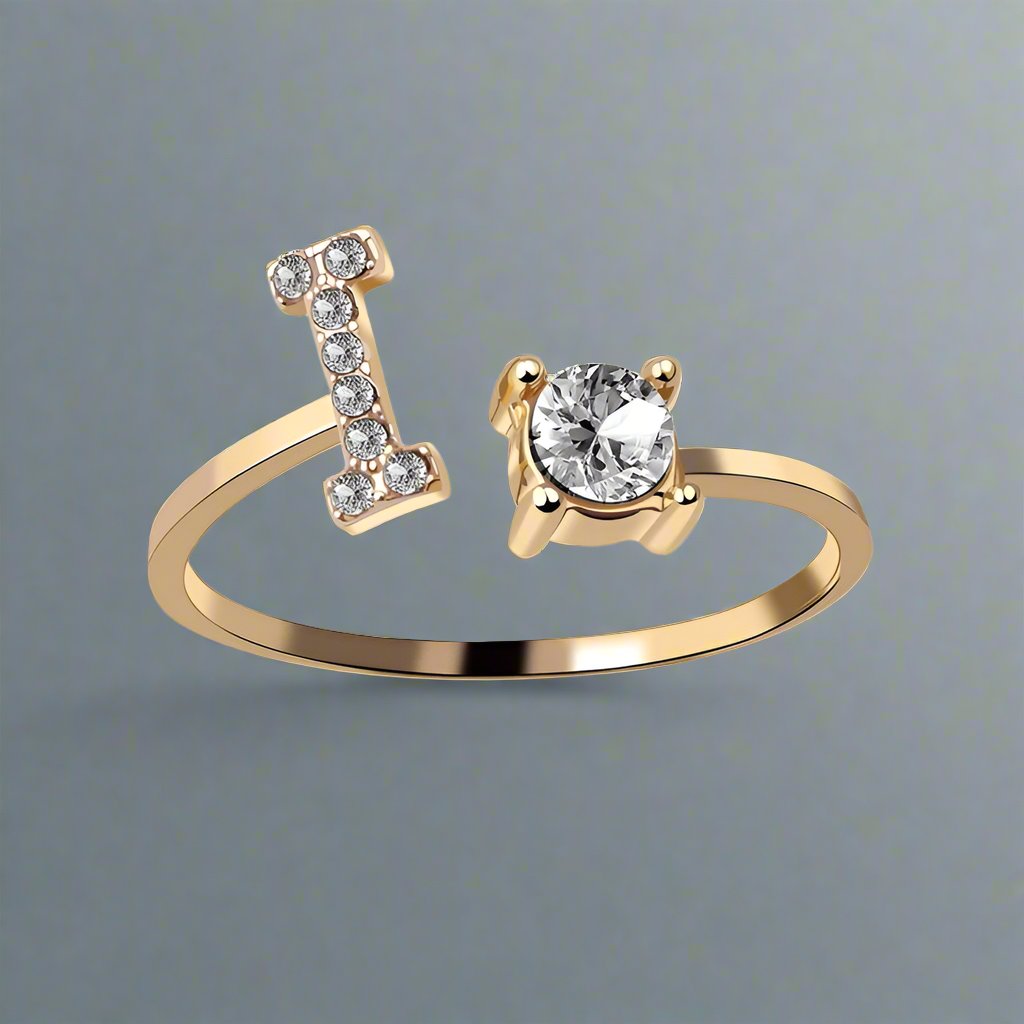 OMNI™ Adjustable 26 Initial Letter Zircon Ring