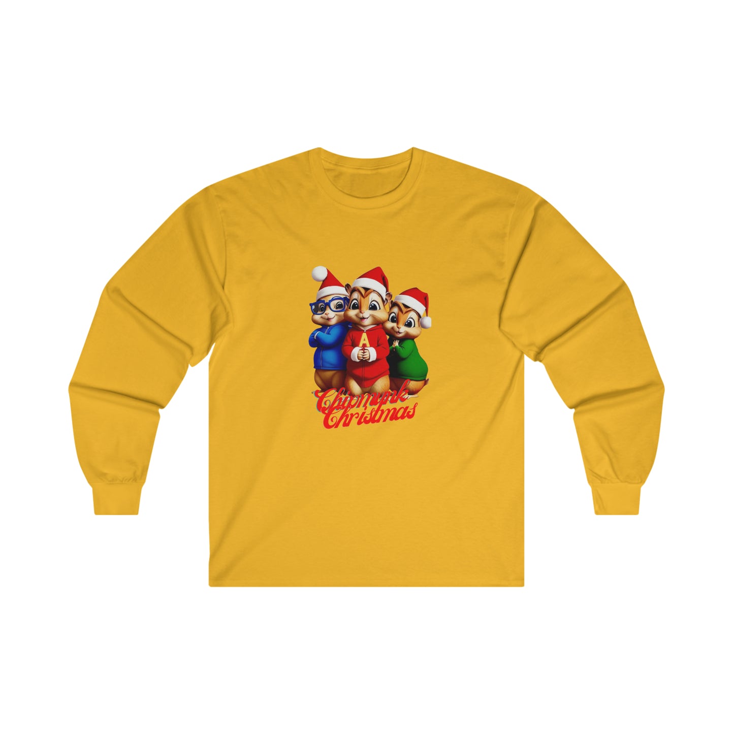 OMNI™ Chipmunk Christmas Ultra Cotton Long Sleeve T-Shirt