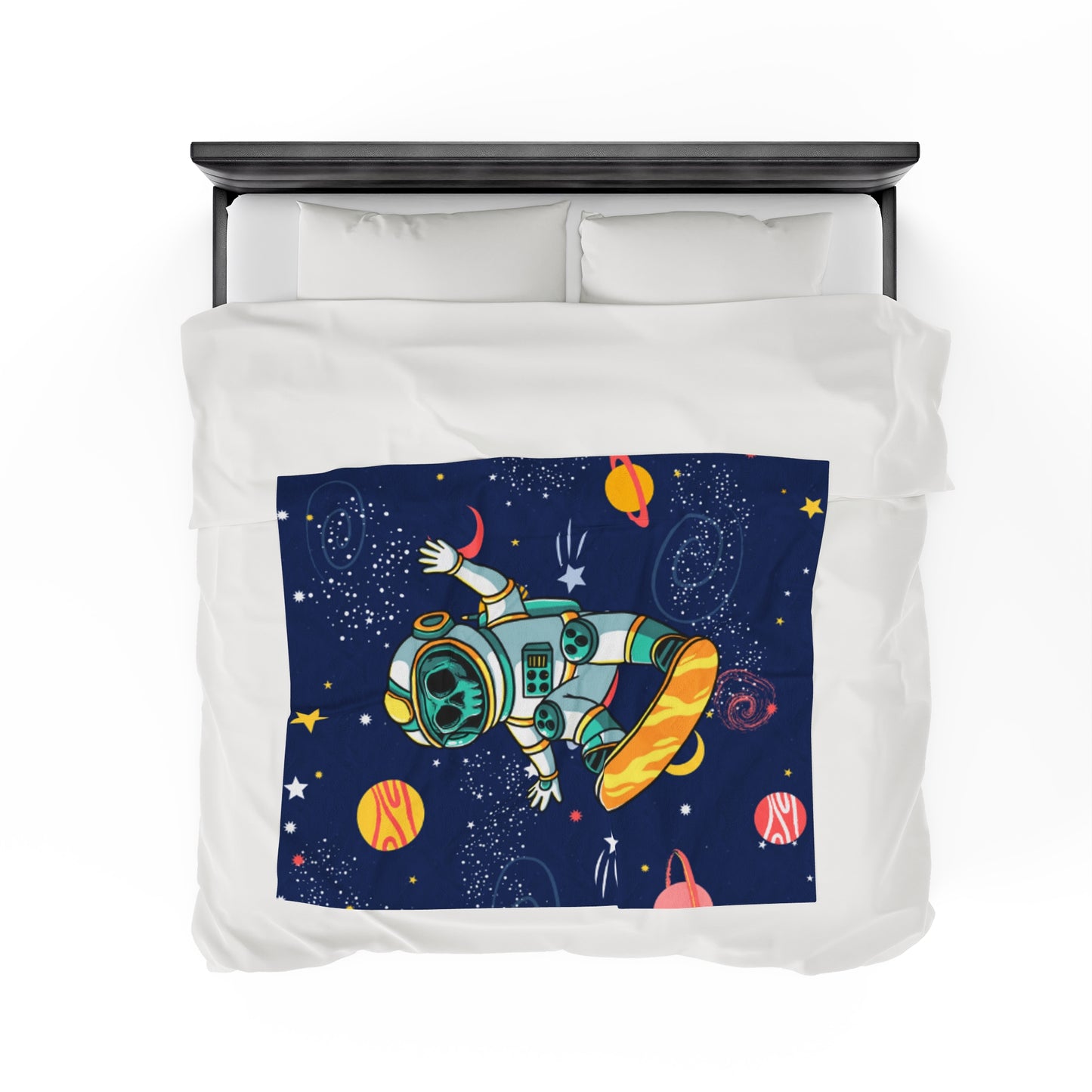 OMNI™ Skeleton Astronaut Space Surfer Velveteen Plush Blanket