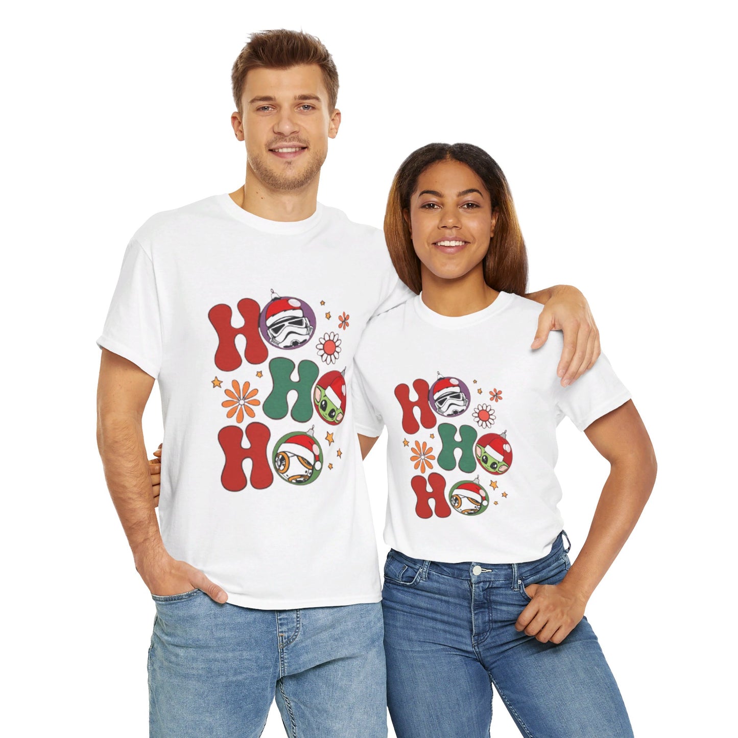 OMNI™ HO! HO! HO! Star Wars Christmas Themed Unisex Heavy Cotton T-Shirt