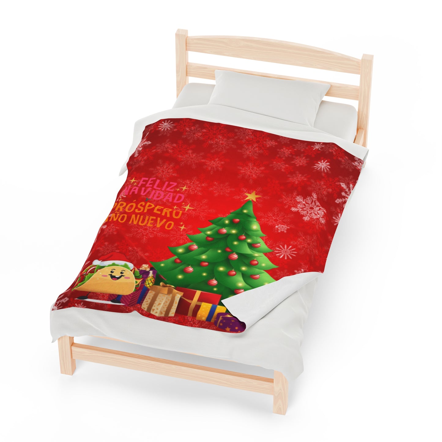 OMNI™ Taco Santa Christmas Holiday Themed Velveteen Plush Blanket