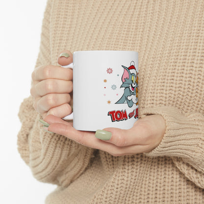 OMNI™ Tom and Jerry Christmas Themed Ceramic Mug (11oz)