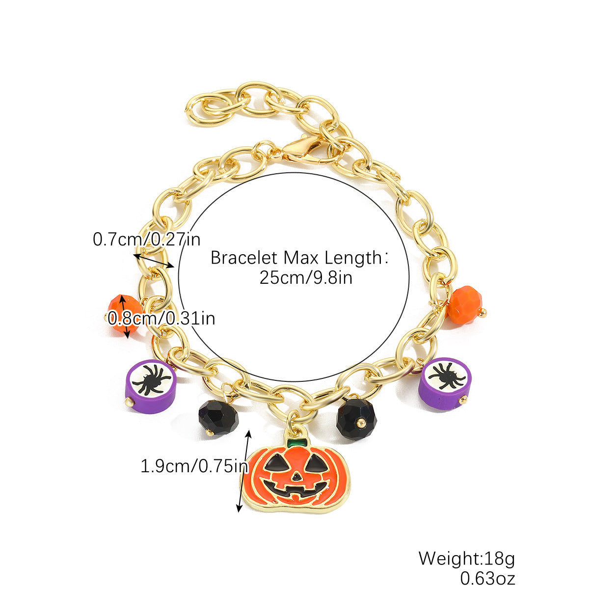 OMNI™ Pumpkin Skull Charm Halloween Bracelet