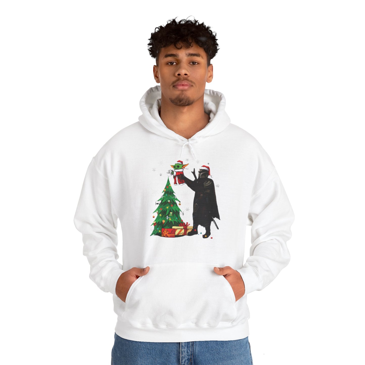 OMNI™ Star Wars Mandalorian and Baby Yoda Christmas Themed Unisex Hoodie