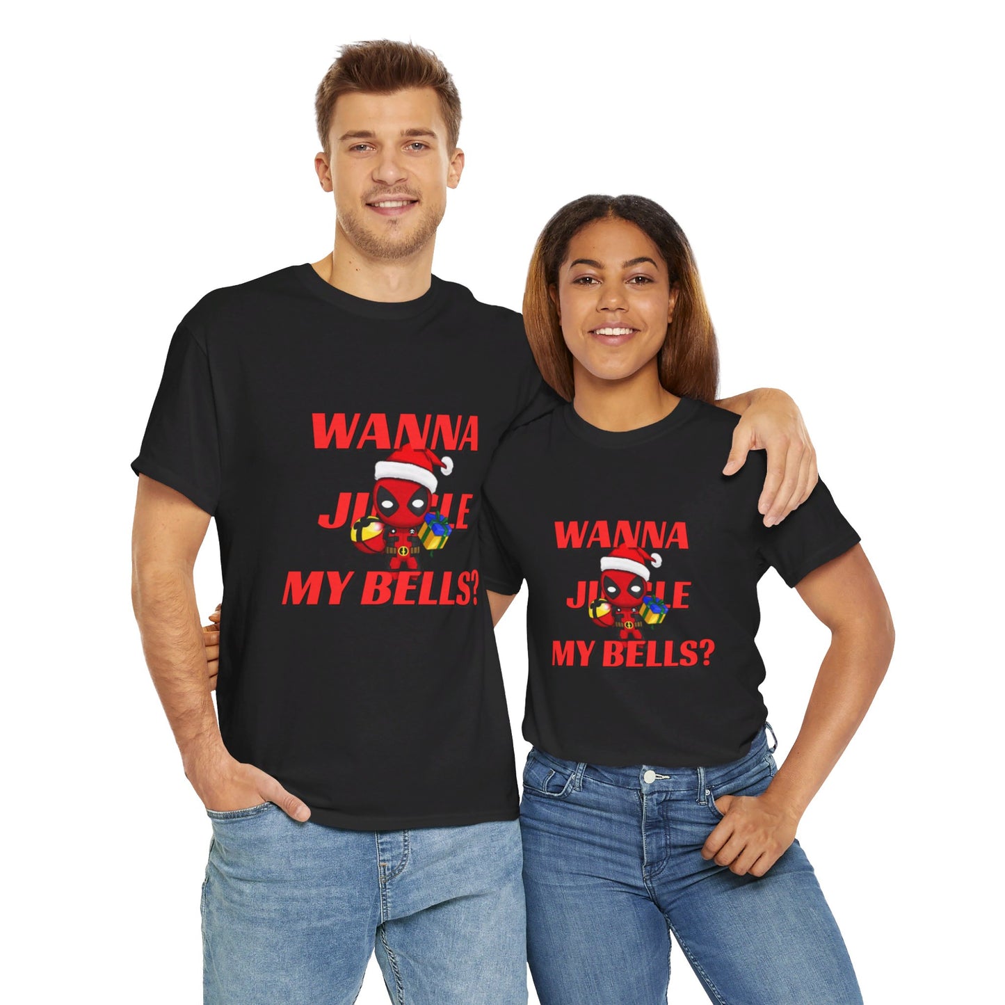 OMNI™ Deadpool Santa (Wanna Jingle My Bells?) Unisex Heavy Cotton T-Shirt