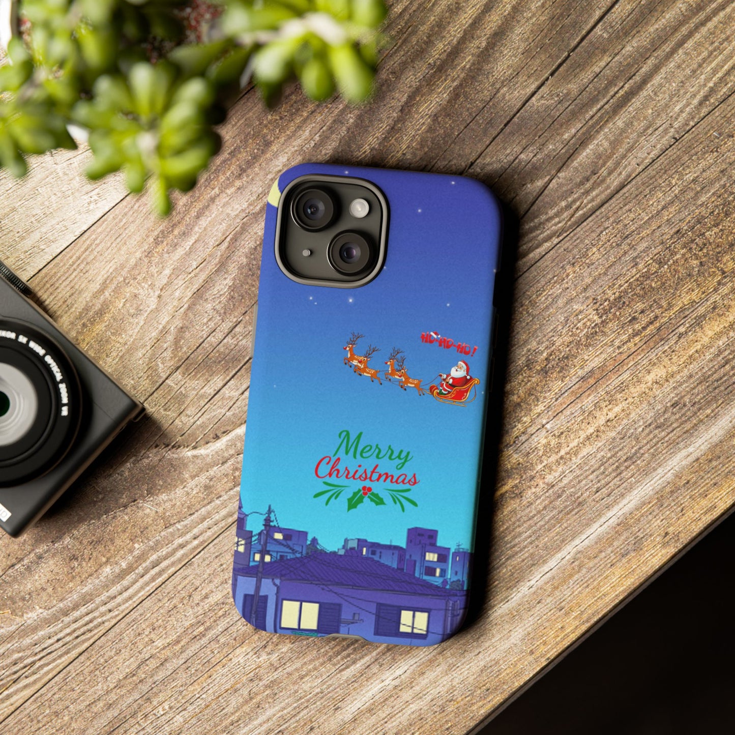 OMNI™ Santa and His Reindeer (Merry Christmas) Starry Night Double Layered Phone Cases