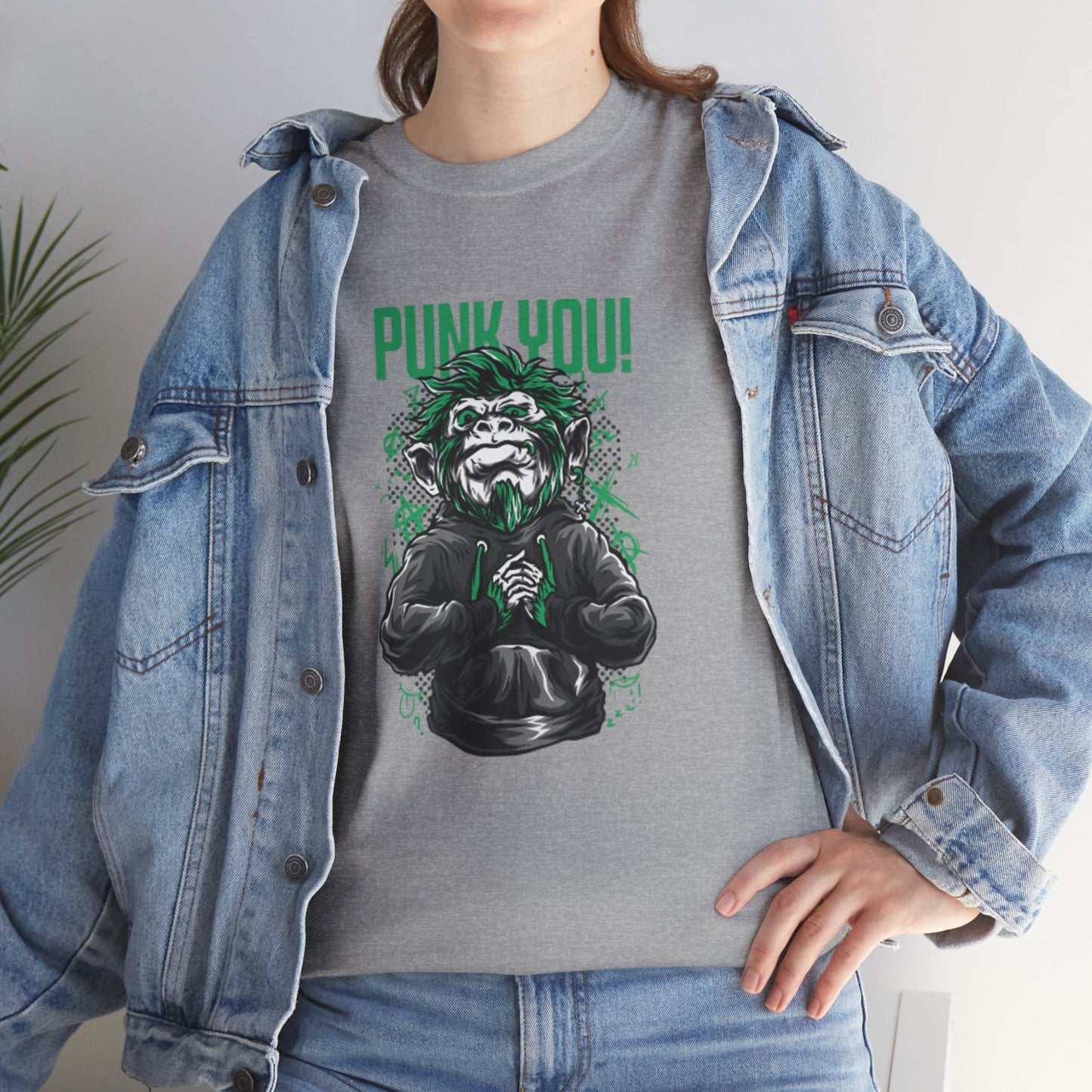 Punk Hipster Monkey Unisex Heavy Cotton T-Shirt