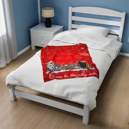 OMNI™ Star Wars Cartoon (Come To The Jolly Side) Christmas Themed Velveteen Plush Blanket