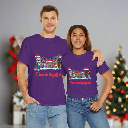 Star Wars Cartoon (Come To The Jolly Side) Christmas Themed Unisex Heavy Cotton T-Shirt