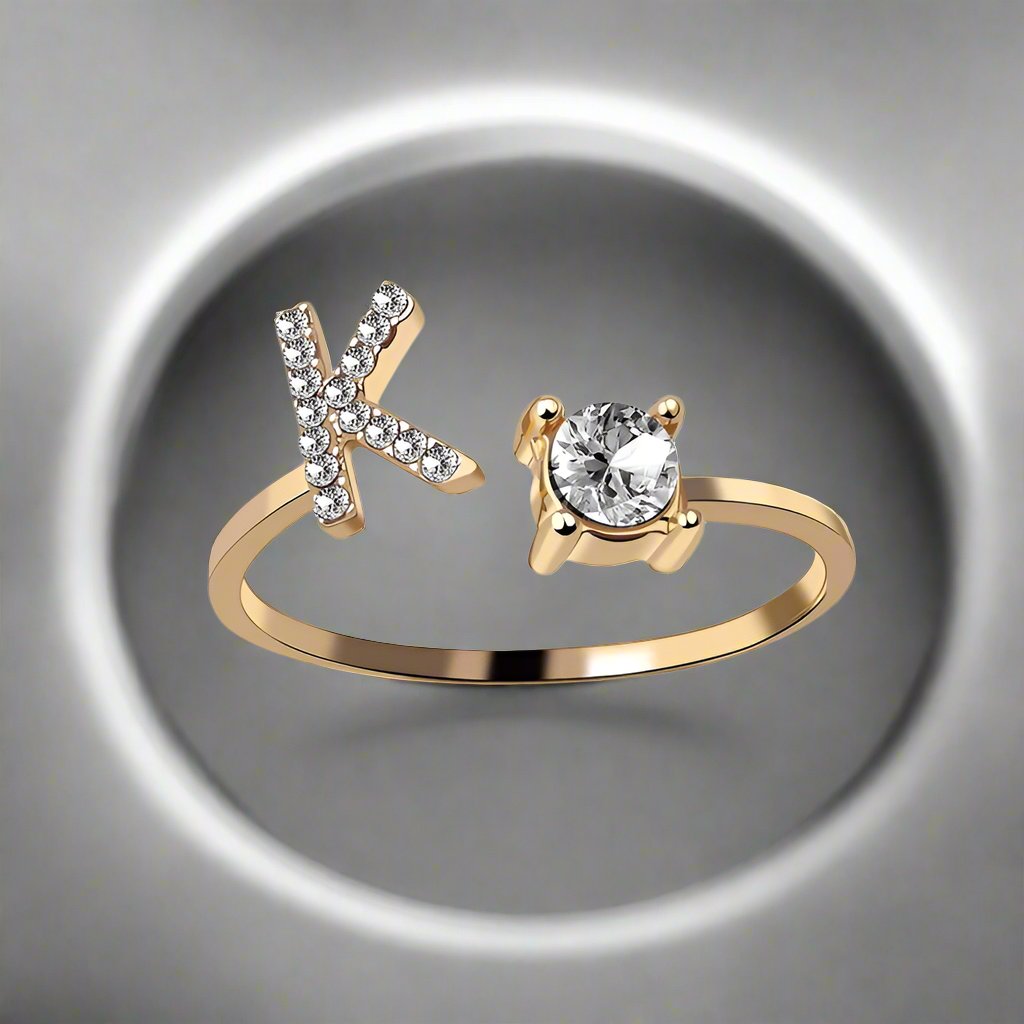 OMNI™ Adjustable 26 Initial Letter Zircon Ring