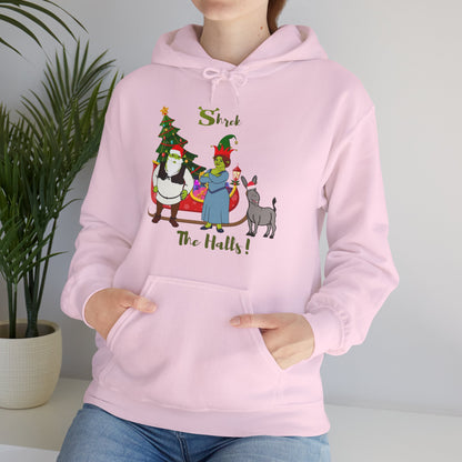 OMNI™ Shrek The Halls! (Shrek Trio: Shrek, Fiona and Donkey) Christmas Themed Unisex Hoodie