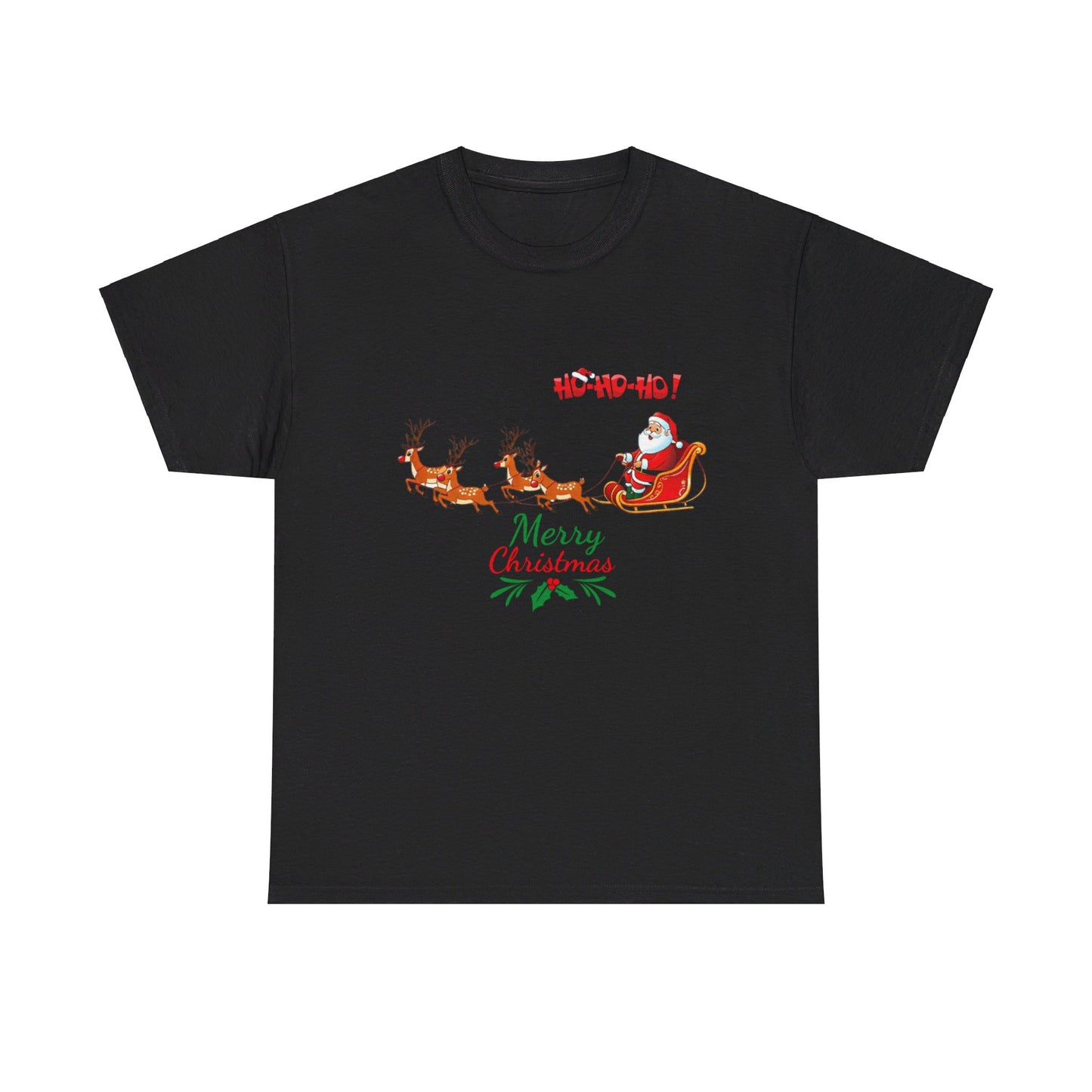 OMNI™ Santa and His Reindeer (Merry Christmas) Unisex Heavy Cotton T-Shirt