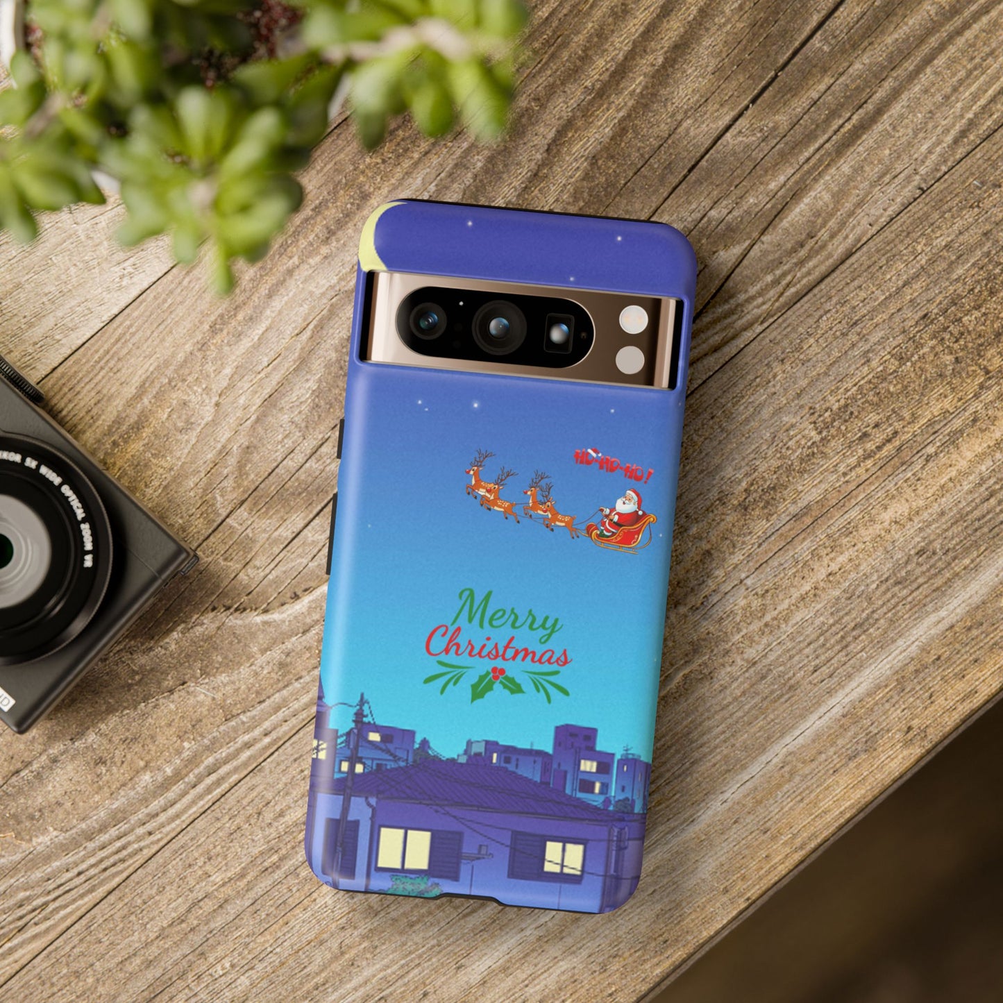 OMNI™ Santa and His Reindeer (Merry Christmas) Starry Night Double Layered Phone Cases