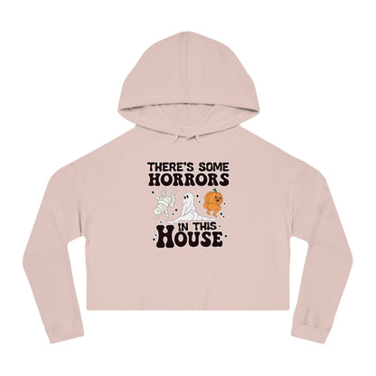 OMNI™ There's Some Horrors In This House Halloween Women’s Cropped Hooded Sweatshirt