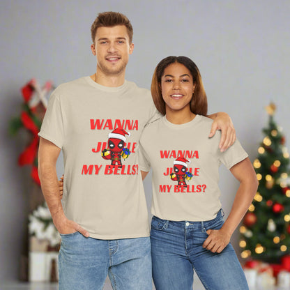 OMNI™ Deadpool Santa (Wanna Jingle My Bells?) Unisex Heavy Cotton T-Shirt