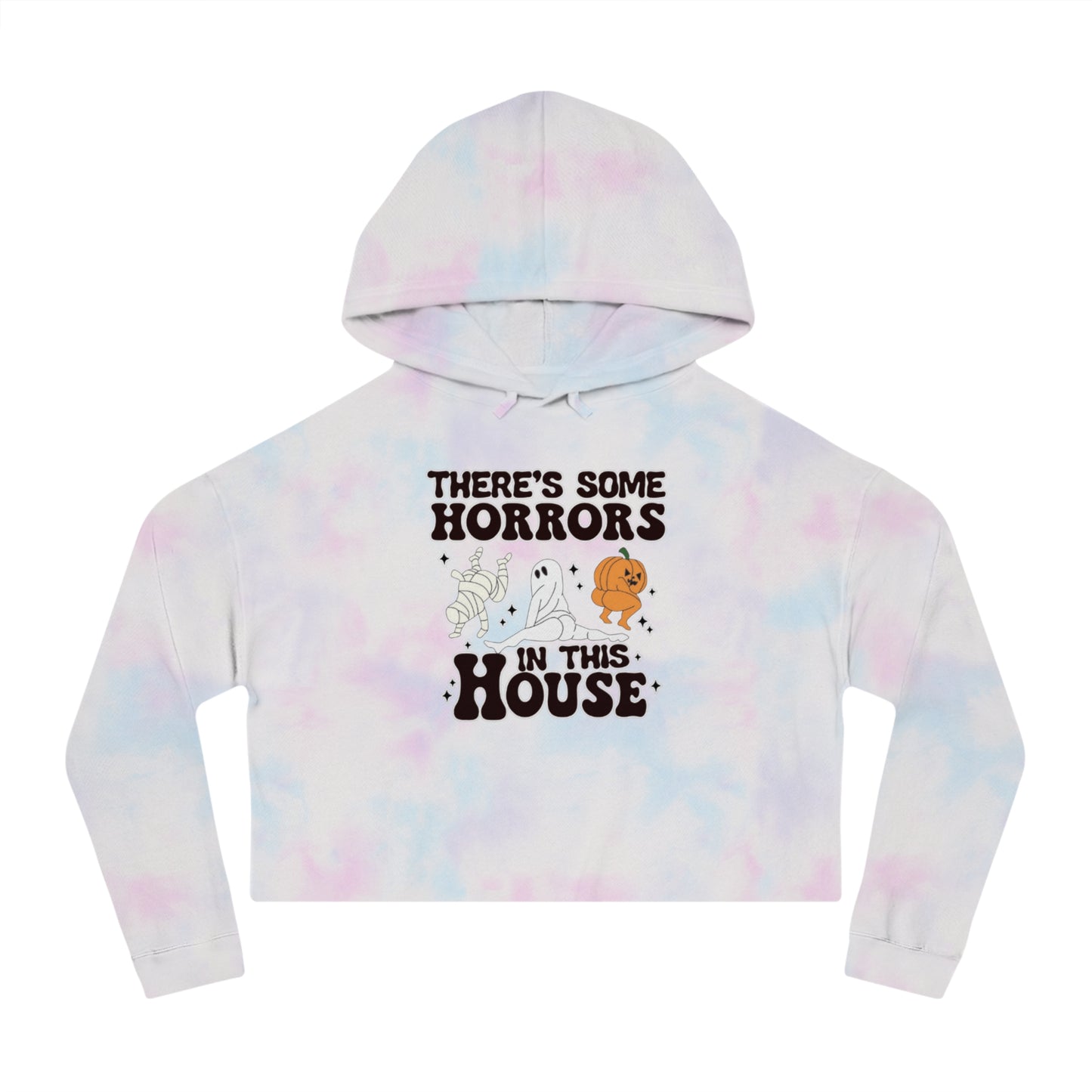 OMNI™ There's Some Horrors In This House Halloween Women’s Cropped Hooded Sweatshirt