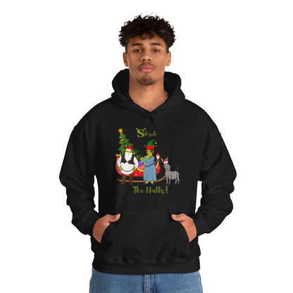 OMNI™ Shrek The Halls! (Shrek Trio: Shrek, Fiona and Donkey) Christmas Themed Unisex Hoodie