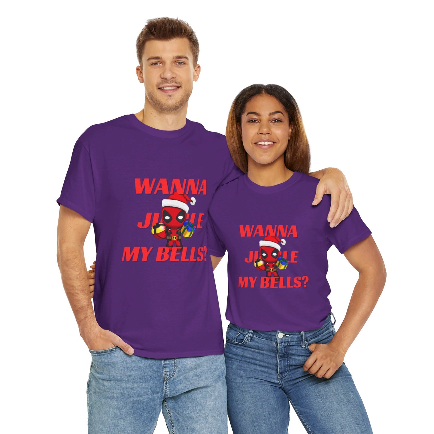 OMNI™ Deadpool Santa (Wanna Jingle My Bells?) Unisex Heavy Cotton T-Shirt