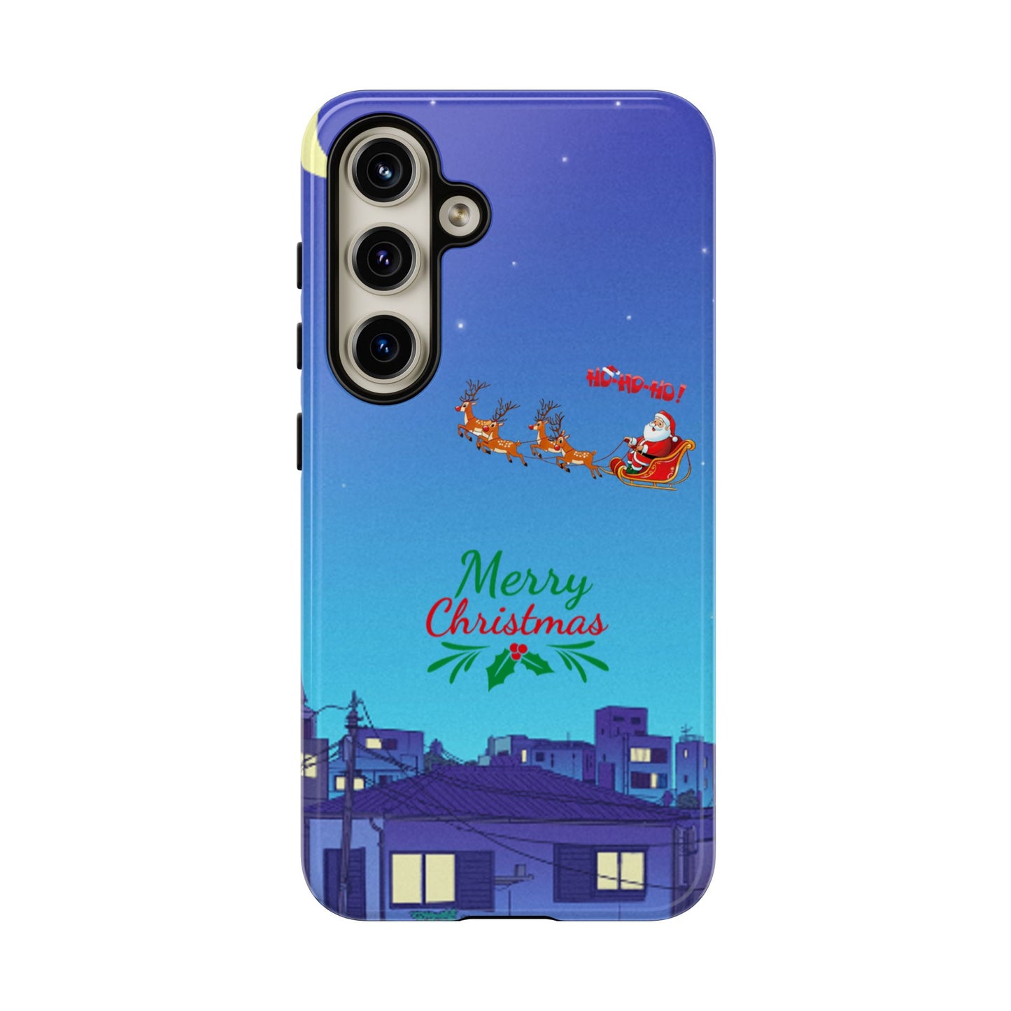 OMNI™ Santa and His Reindeer (Merry Christmas) Starry Night Double Layered Phone Cases