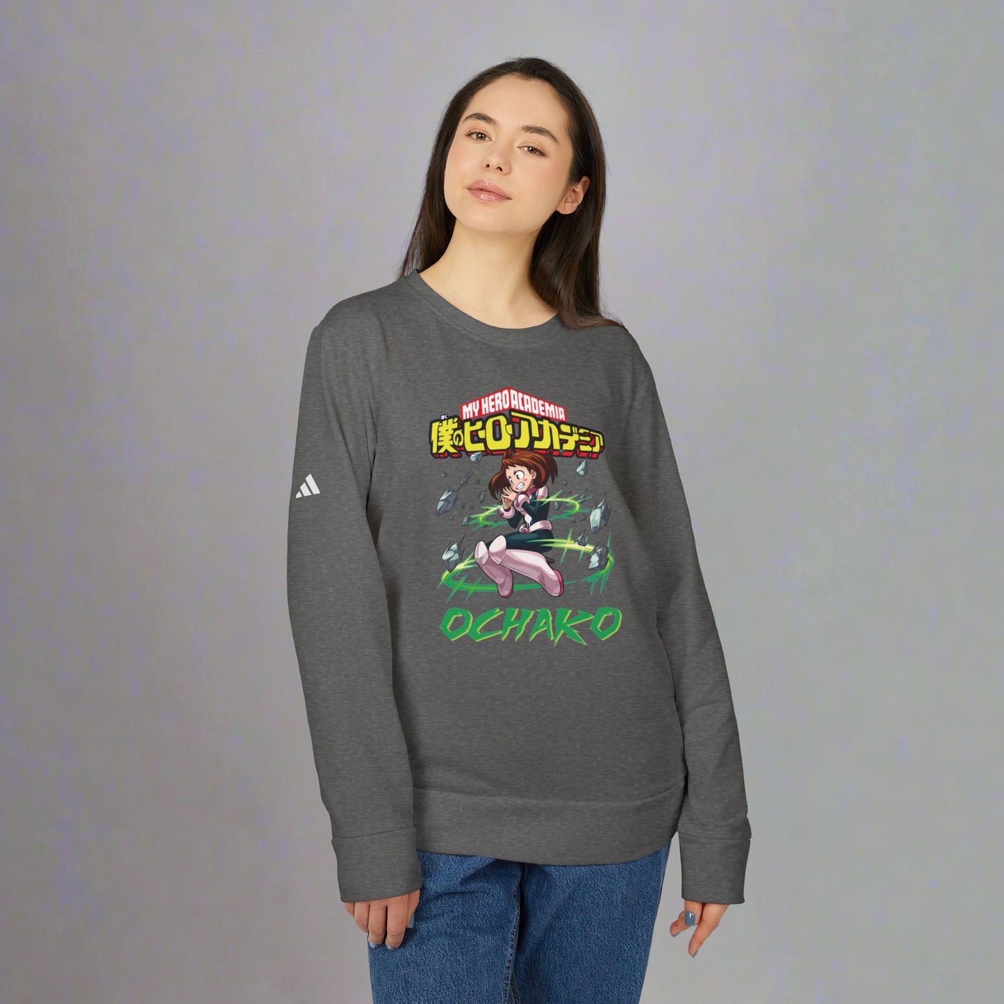 OMNI™ My Hero Academia Ochako Uraraka Adidas Unisex Fleece Crewneck Sweatshirt