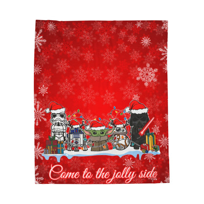 OMNI™ Star Wars Cartoon (Come To The Jolly Side) Christmas Themed Velveteen Plush Blanket