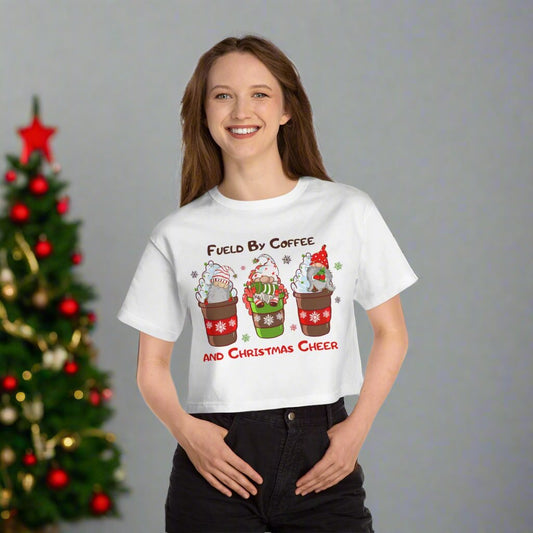 OMNI™ Fueld By Coffee And Christmas Cheer Champion Women's Heritage Cropped T-Shirt