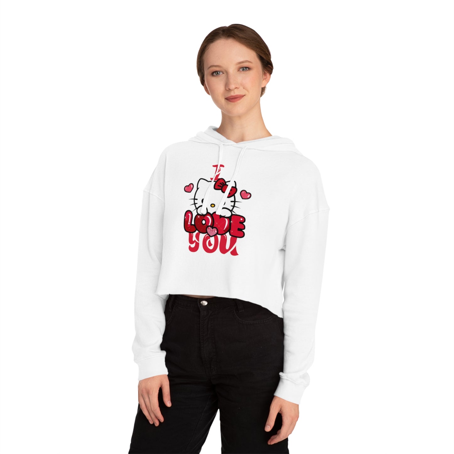 OMNI™ Hello Kitty Valentine's Day Themed Women’s Cropped Hoodie