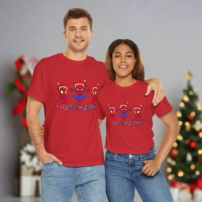 Spider-man Christmas Themed Unisex Heavy Cotton T-Shirt