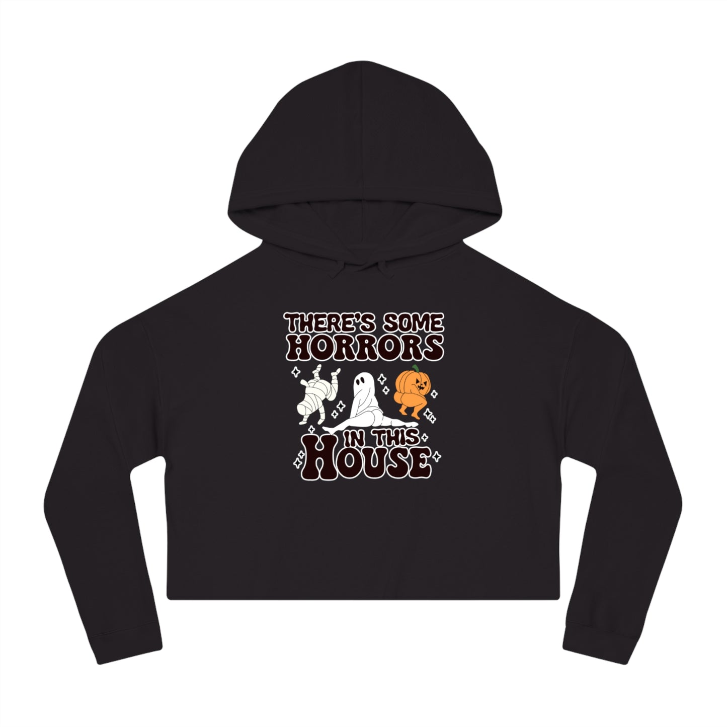 OMNI™ There's Some Horrors In This House Halloween Women’s Cropped Hooded Sweatshirt