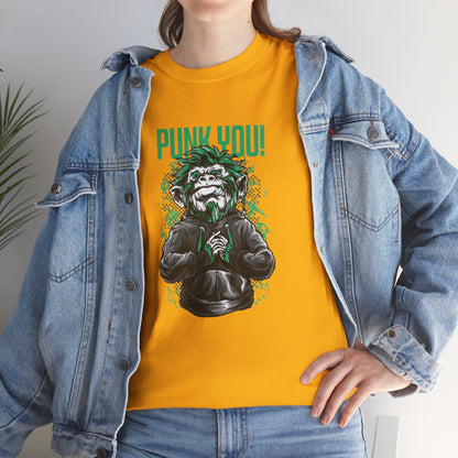 Punk Hipster Monkey Unisex Heavy Cotton T-Shirt