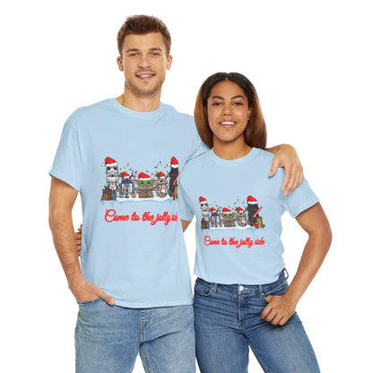 OMNI™ Star Wars Cartoon (Come To The Jolly Side) Christmas Themed Unisex Heavy Cotton T-Shirt