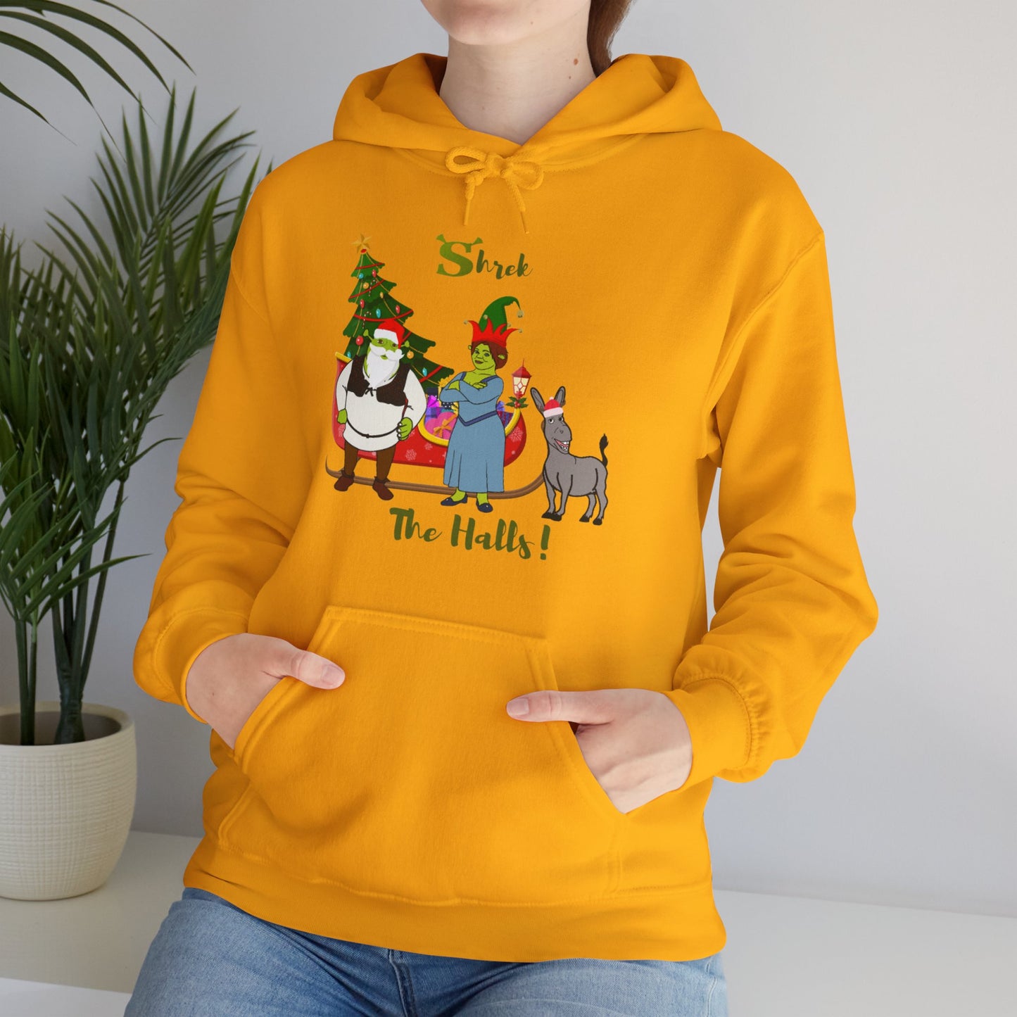 OMNI™ Shrek The Halls! (Shrek Trio: Shrek, Fiona and Donkey) Christmas Themed Unisex Hoodie