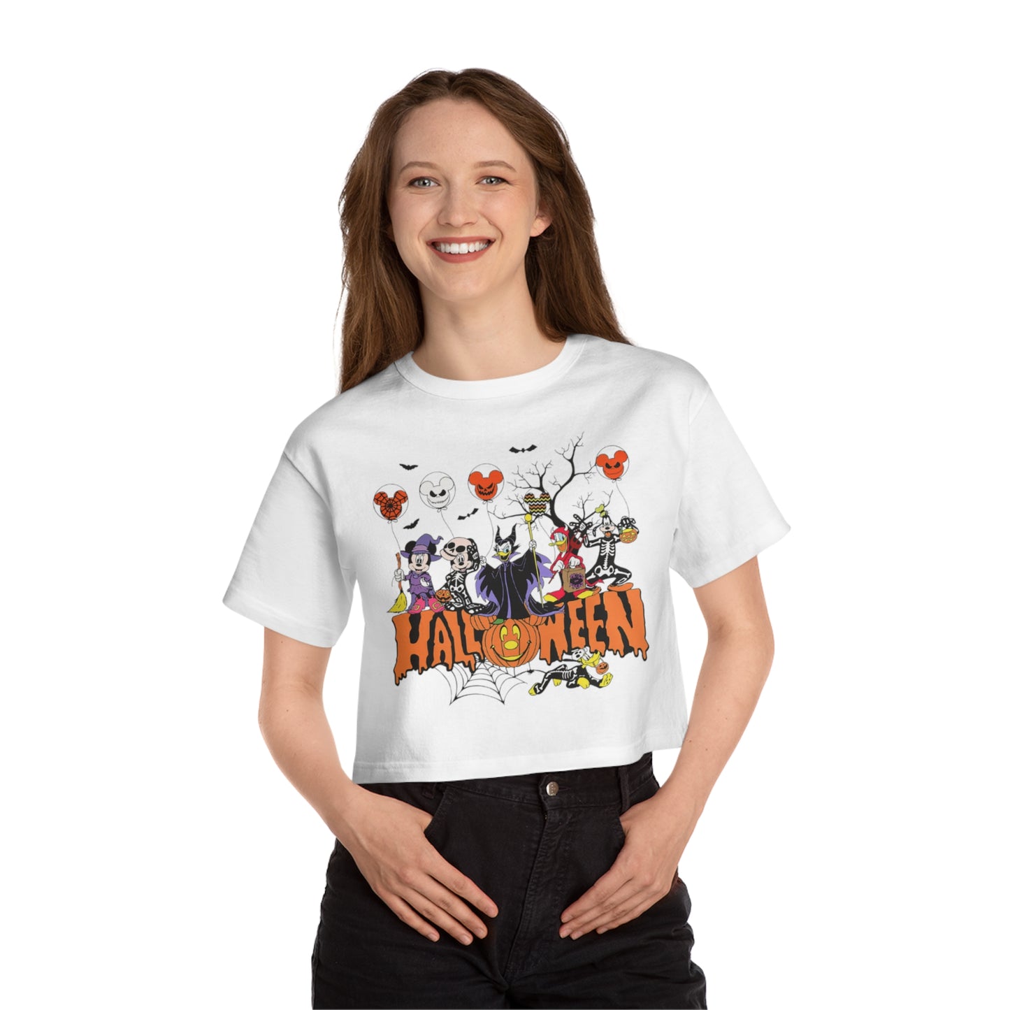 OMNI™ Classic Cartoon Halloween Champion Women's Heritage Cropped T-Shirt