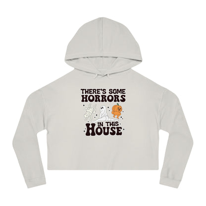 OMNI™ There's Some Horrors In This House Halloween Women’s Cropped Hooded Sweatshirt