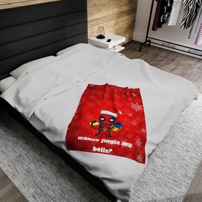 OMNI™ Deadpool Santa (Wanna Jingle My Bells?) Christmas Themed Velveteen Plush Blanket