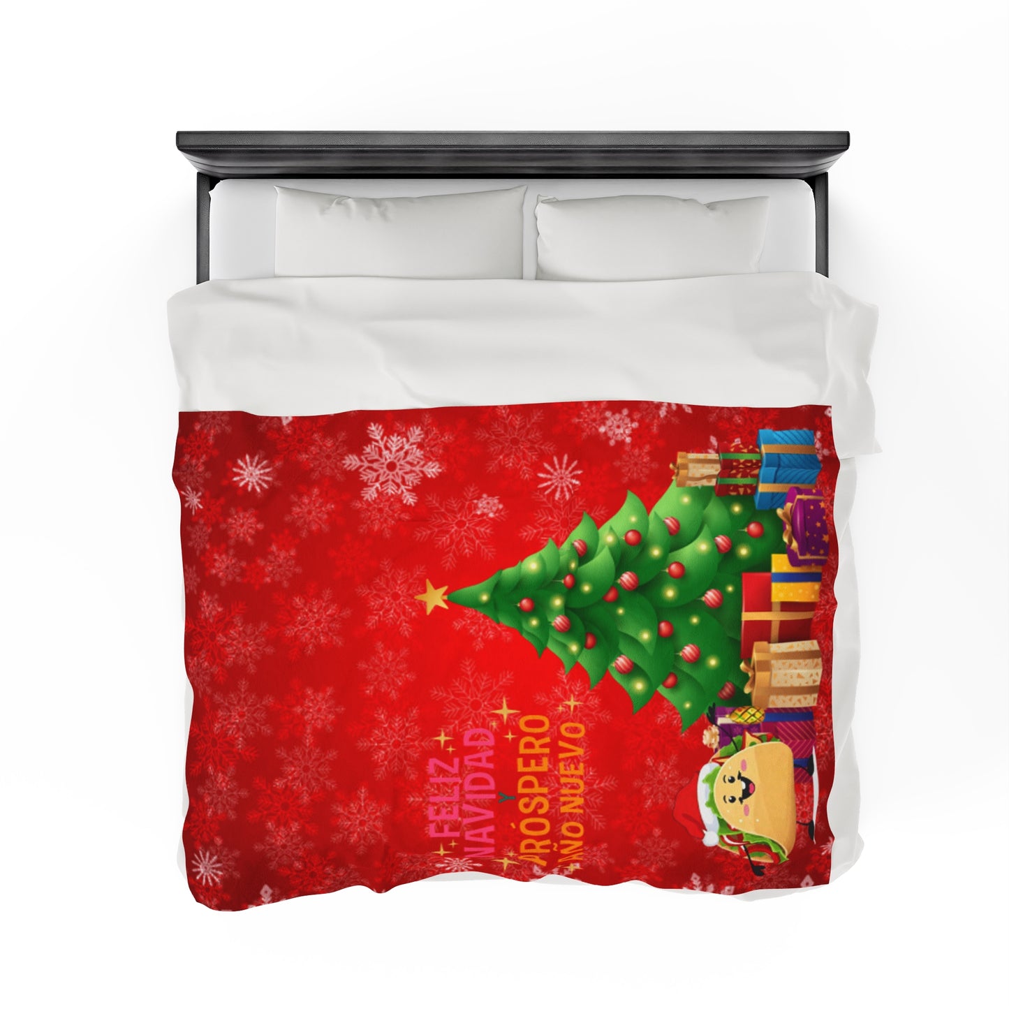 OMNI™ Taco Santa Christmas Holiday Themed Velveteen Plush Blanket