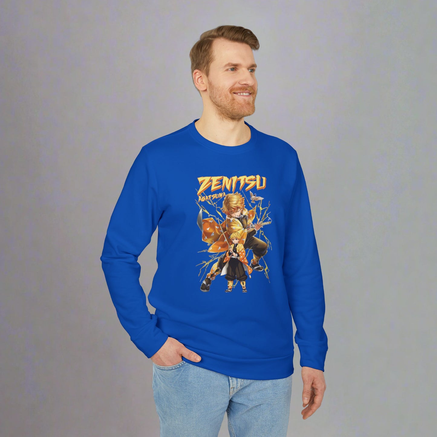 OMNI™ Demon Slayer Zenitsu Agatsuma Adidas Unisex Fleece Crewneck Sweatshirt