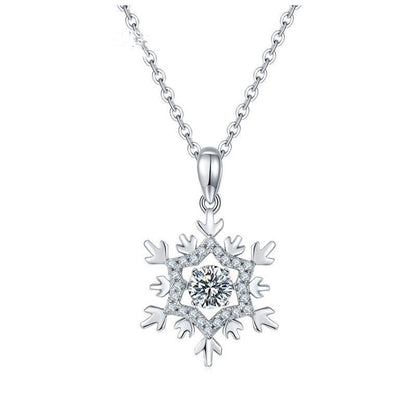 OMNI™925 Sterling Silver Moissanite Diamond Snowflake Necklace