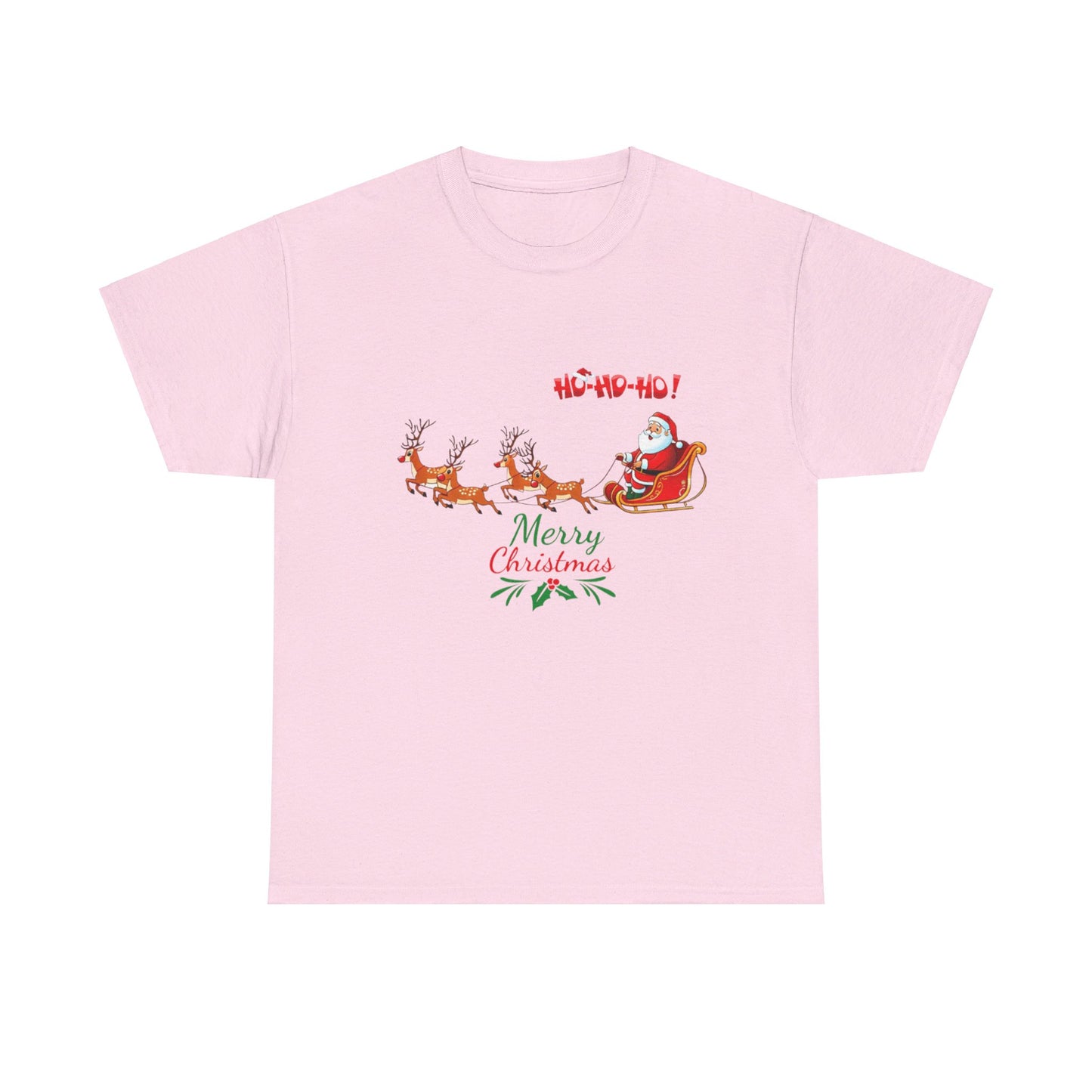 OMNI™ Santa and His Reindeer (Merry Christmas) Unisex Heavy Cotton T-Shirt