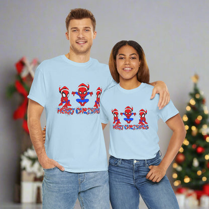 Spider-man Christmas Themed Unisex Heavy Cotton T-Shirt