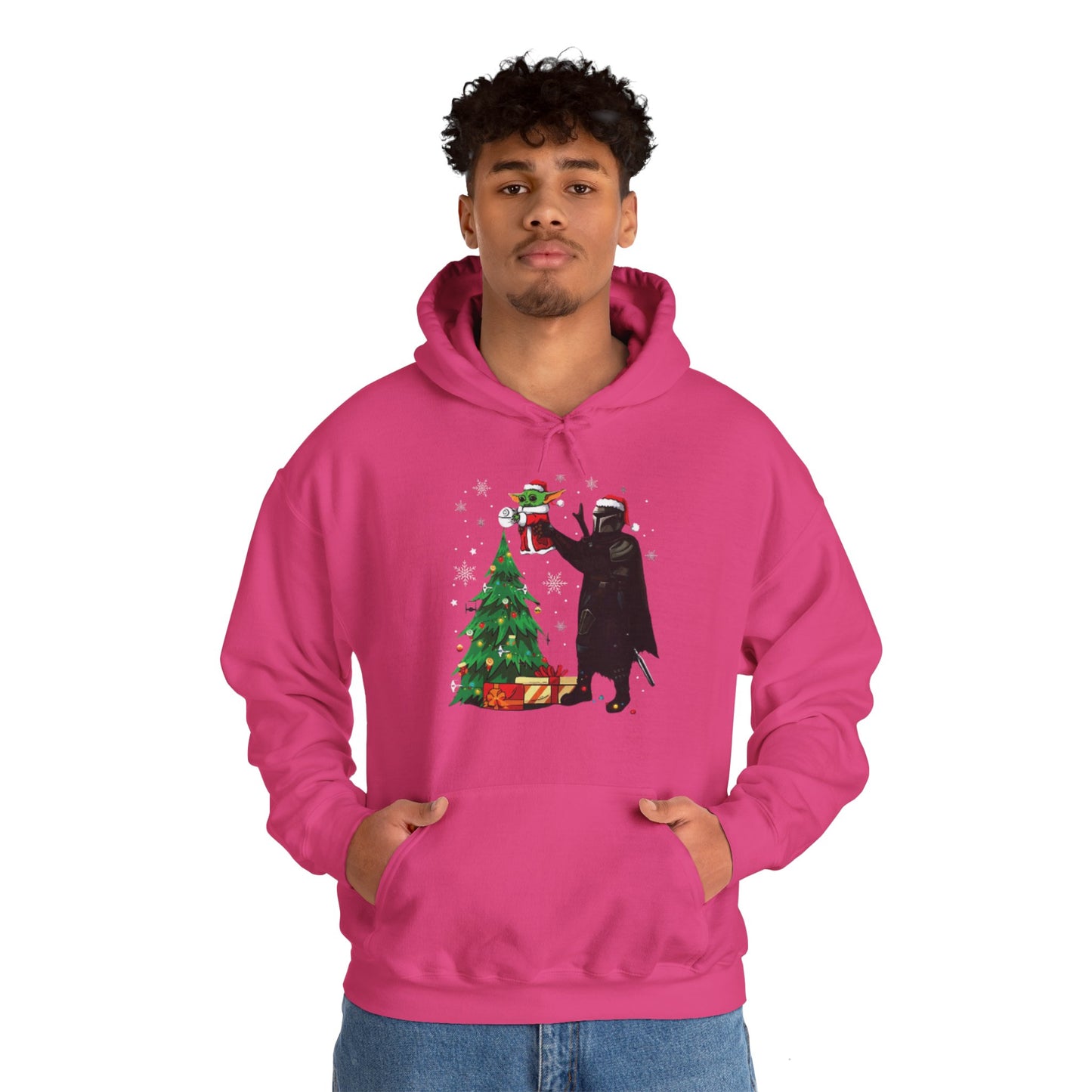 OMNI™ Star Wars Mandalorian and Baby Yoda Christmas Themed Unisex Hoodie