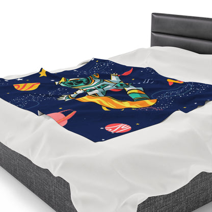 OMNI™ Skeleton Astronaut Space Surfer Velveteen Plush Blanket