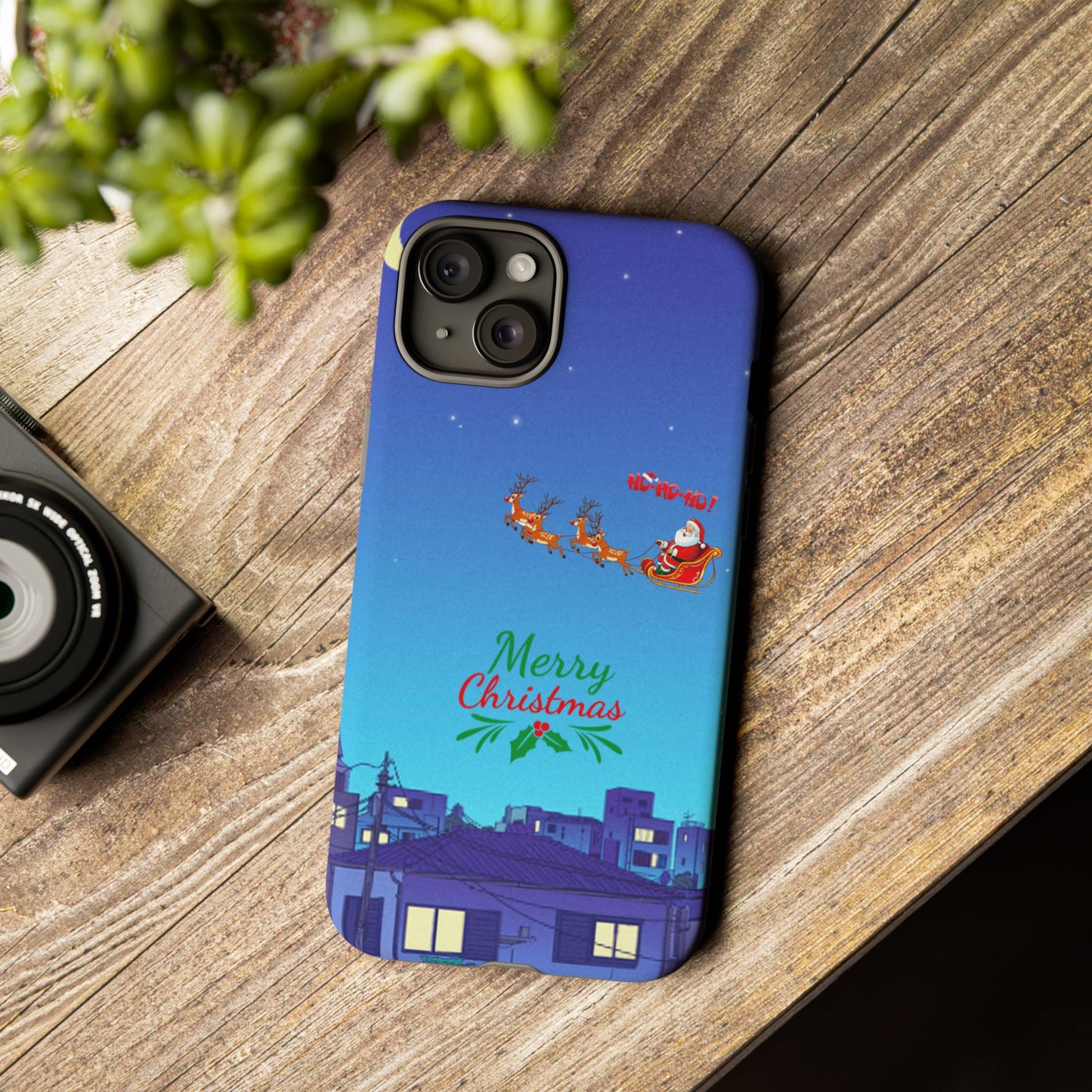 OMNI™ Santa and His Reindeer (Merry Christmas) Starry Night Double Layered Phone Cases