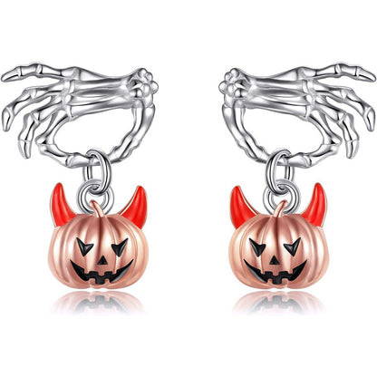 OMNI™ Halloween Ghost Hand Pumpkin Head Stud Earrings